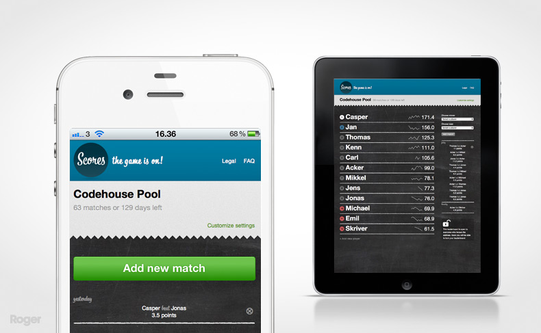 Scores on mobile devices