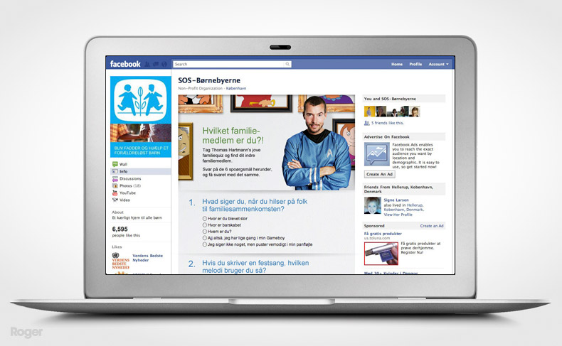 Facebook quiz for SOS Børnebyerne 